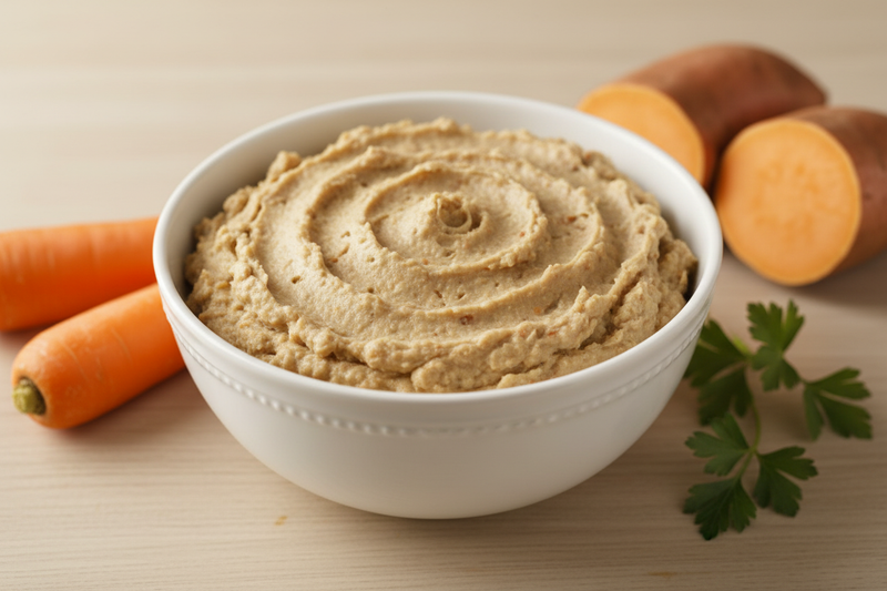 Smooth mashed pet food without visible vegetables